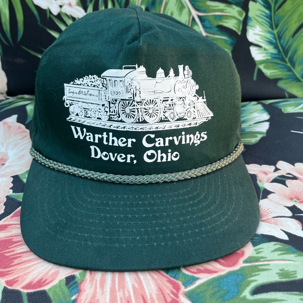 Vtg 80s 90s T.I. Snapback Hat Empire State Express Train Green